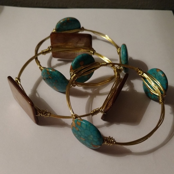 Turquoise & Gold Bracelets - Custom Designed! - Picture 8 of 8